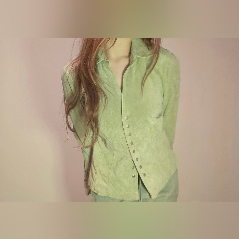 Chic Green Suede Jacket